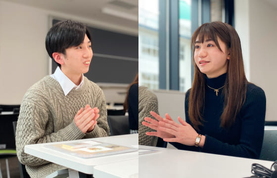 写真：日野様、金城様のインタビュー中の様子